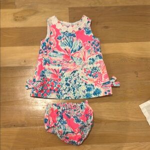 Floral Pink and Blue Baby Dress Set | Lily Pulitzer